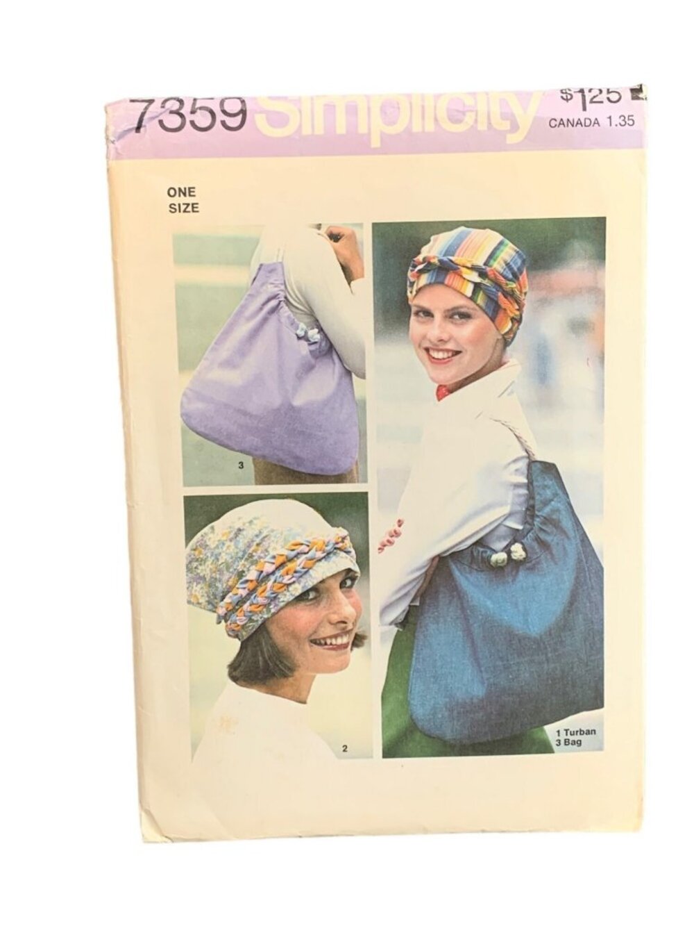 Simplicity 7359 Sewing Pattern Turban Bag & Scarf One Size Uncut